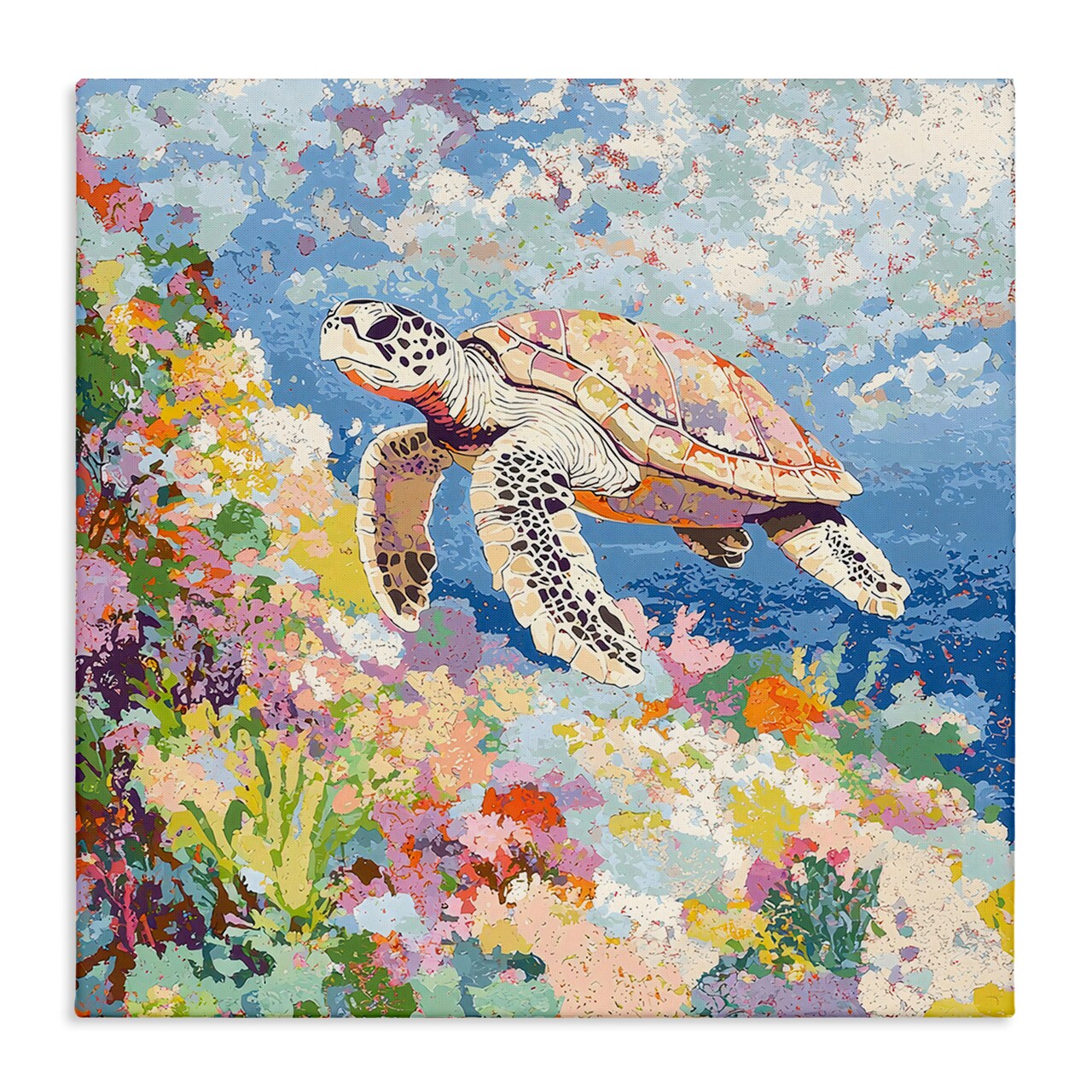 Stupell Industries Vivid Turtle Amidst Reef Canvas By LSR Creative Studio